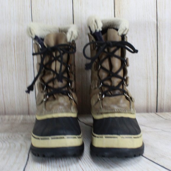 SOREL Caribou Lined Lace-up Winter Boots Size - Picture 4 of 10